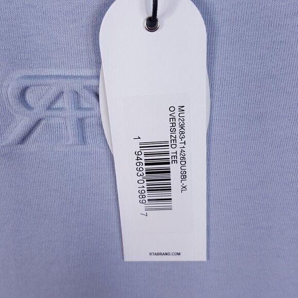 RTA Mens Shirt XL Blue Pullover Crew Oversized Logo Tee $195 - Picture 4 of 8